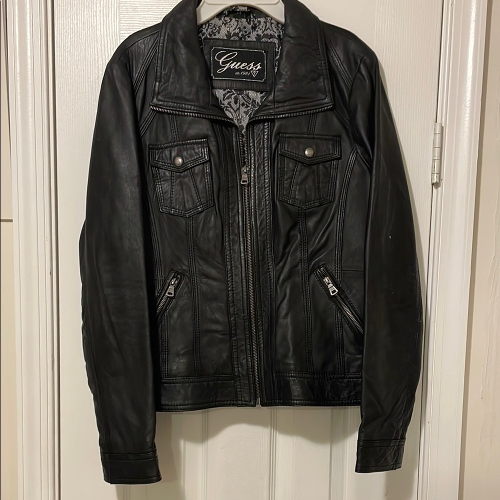 Guess women’s Black Leather Jacket